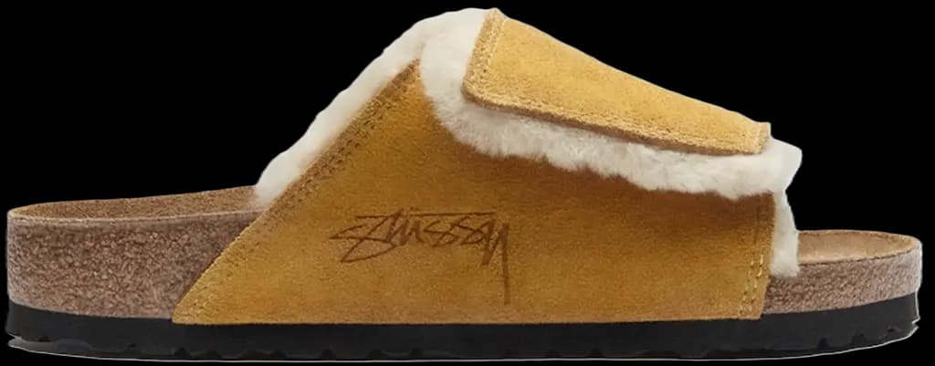Dép Birkenstock x Stussy Solana Shearling Slide 'Caramel' 1027686 Dép Birkenstock x Stussy Solana Shearling Slide 'Caramel' 1027686