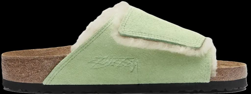 Dép Birkenstock x Stussy Solana Shearling Slide 'Washed Green' 1027695 Dép Birkenstock x Stussy Solana Shearling Slide 'Washed Green' 1027695