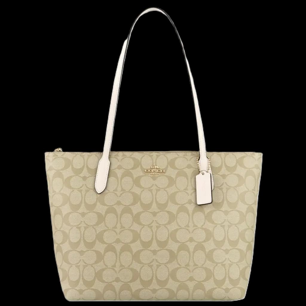 Túi Coach Zip Top Tote In Signature Canvas 'Beige' F4455-IMDQC Túi Coach Zip Top Tote In Signature Canvas 'Beige' F4455-IMDQC