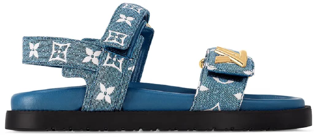 Dép Louis Vuitton LV Sunset Flat Comfort Sandals 'Blue' 1AC4OB Dép Louis Vuitton LV Sunset Flat Comfort Sandals 'Blue' 1AC4OB
