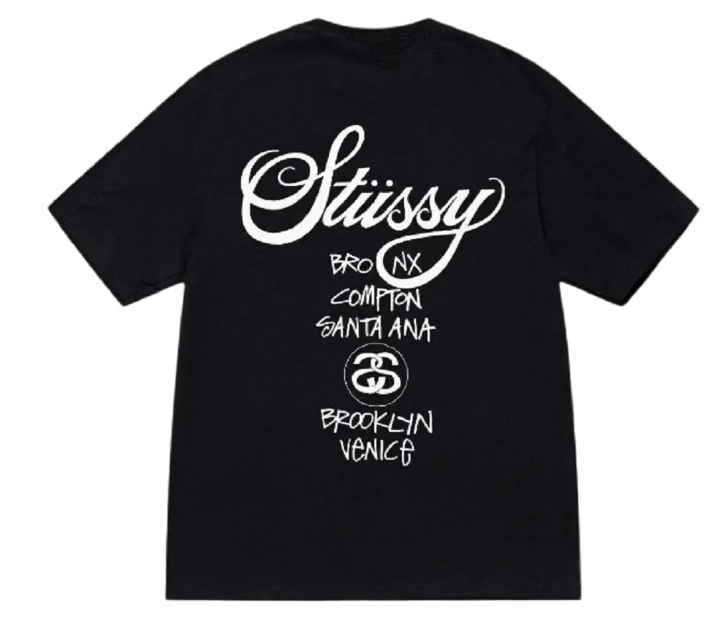 Áo Stussy World Tour Tee 'Black' — kich-thuoc: L Áo Stussy World Tour Tee 'Black' — kich-thuoc: L