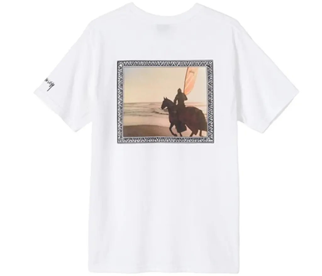 Áo Stussy Knight Painting Printing Short Sleeve 'White' — kich-thuoc: S Áo Stussy Knight Painting Printing Short Sleeve 'White' — kich-thuoc: S
