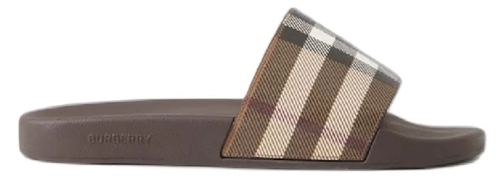 Dép Burberry Check Print Slides 'Dark Birch Brown' 80481951 Dép Burberry Check Print Slides 'Dark Birch Brown' 80481951