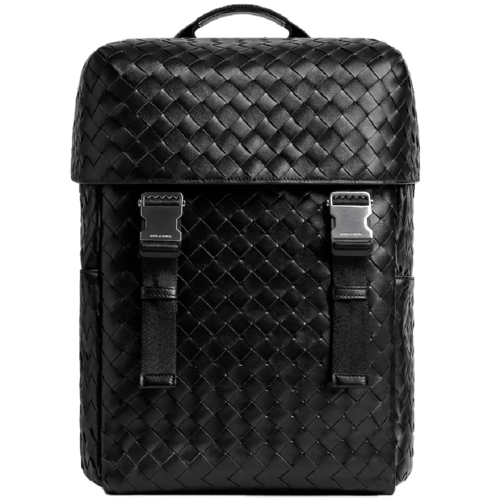 Balo Bottega Veneta Intrecciato Flap 'Black' 766580V2HL28803 Balo Bottega Veneta Intrecciato Flap 'Black' 766580V2HL28803