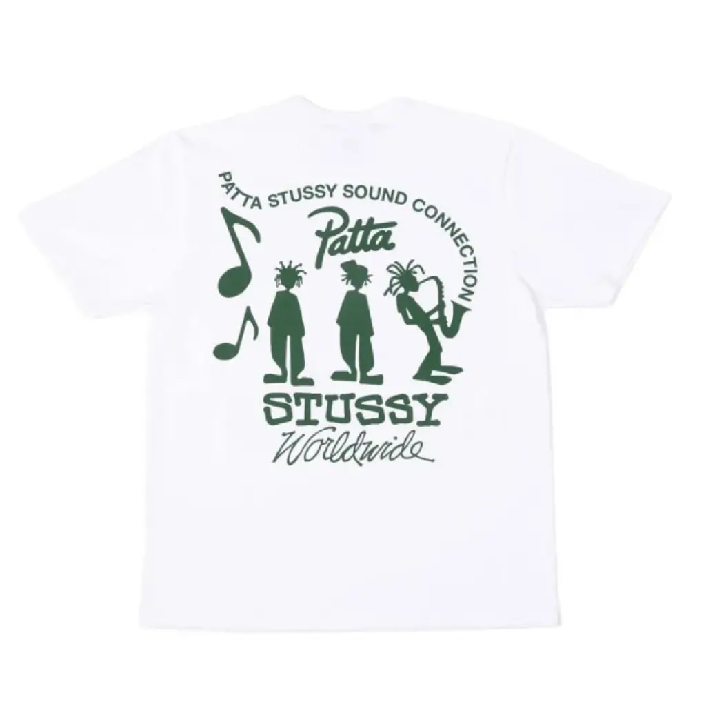 Áo Stussy x Patta Sound Connection Tee 'White' 3903843 — kich-thuoc: L Áo Stussy x Patta Sound Connection Tee 'White' 3903843 — kich-thuoc: L