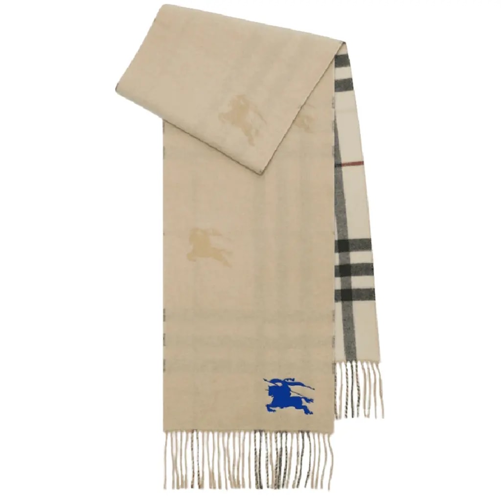 Khăn Burberry Reversible EKD Check Cashmere Scarf 'Stone' 80952241 Khăn Burberry Reversible EKD Check Cashmere Scarf 'Stone' 80952241