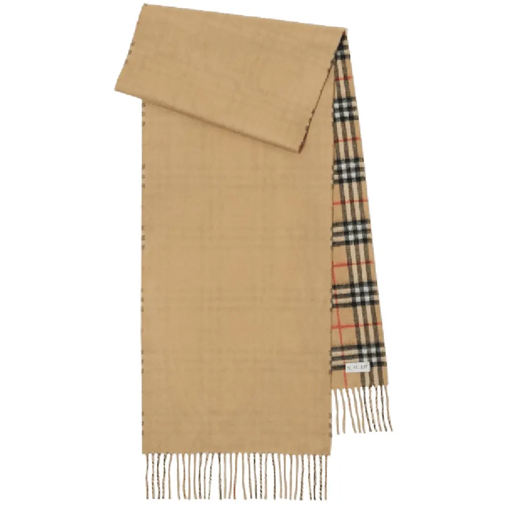 Khăn Burberry Reversible Check Cashmere Scarf 'Beige' 80824801 Khăn Burberry Reversible Check Cashmere Scarf 'Beige' 80824801