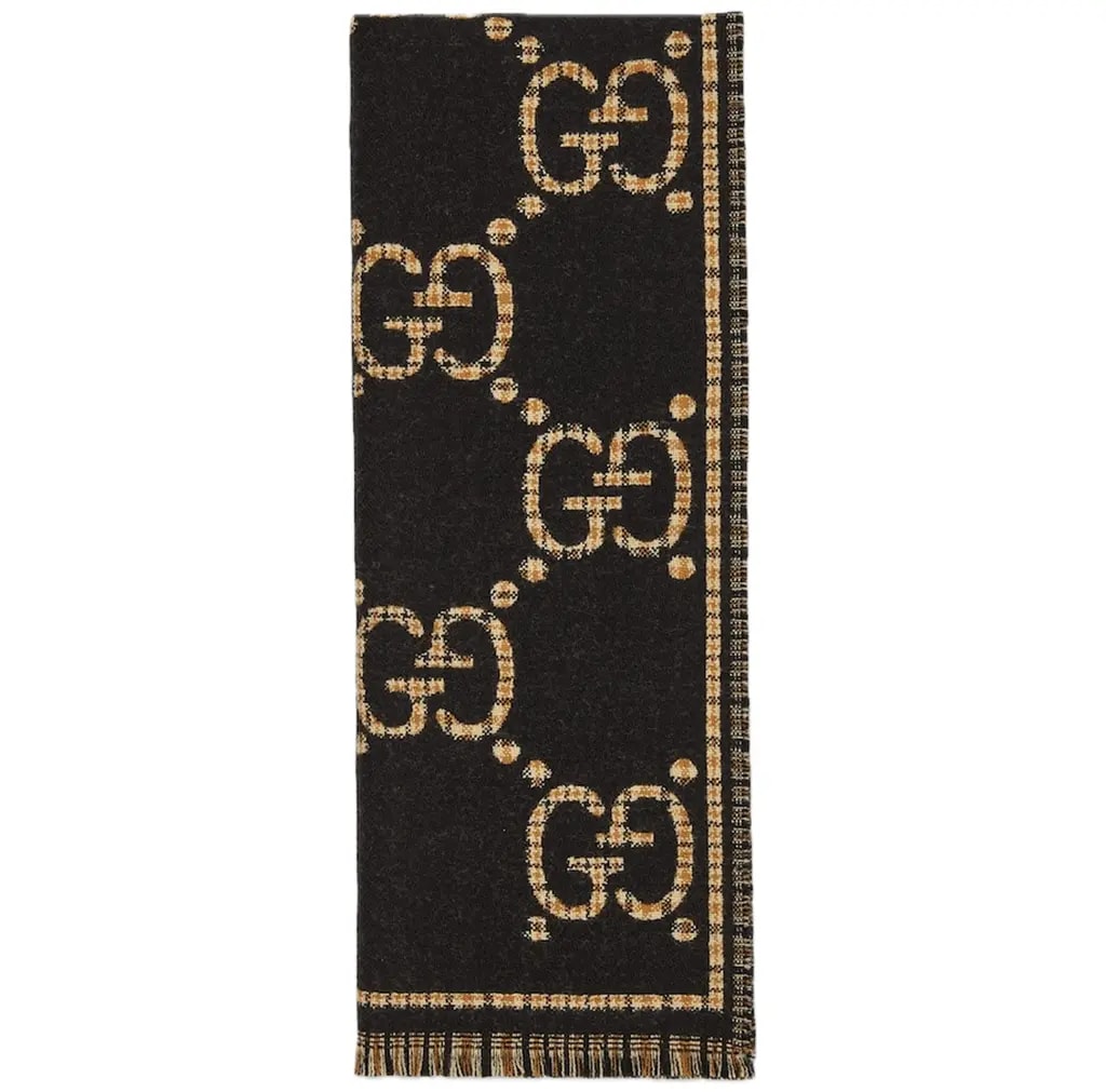 Khăn Gucci Check GG Wool Scarf 'Black' 660025-4G386-1079 Khăn Gucci Check GG Wool Scarf 'Black' 660025-4G386-1079