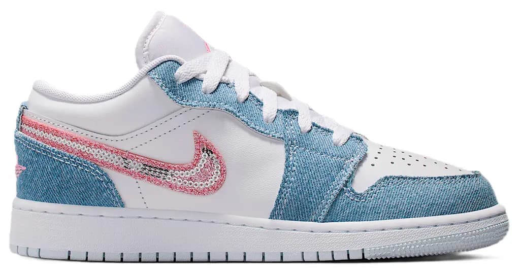 Giày Nike Air Jordan 1 Low SE GS 'Denim Sequin' HQ2001-400 Giày Nike Air Jordan 1 Low SE GS 'Denim Sequin' HQ2001-400
