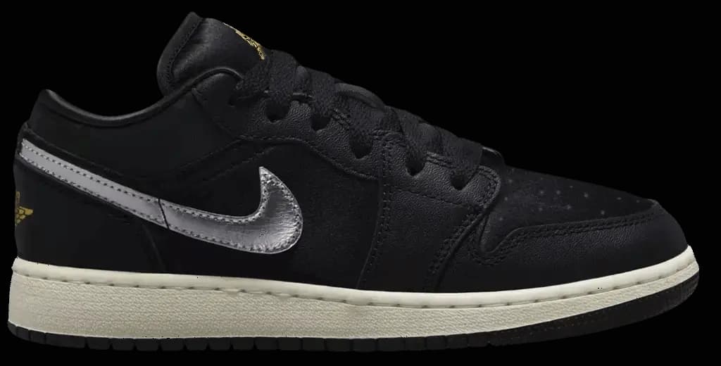 Giày Nike Air Jordan 1 Low SE 'Black Silver Sail Gold' FZ3921-001 Giày Nike Air Jordan 1 Low SE 'Black Silver Sail Gold' FZ3921-001