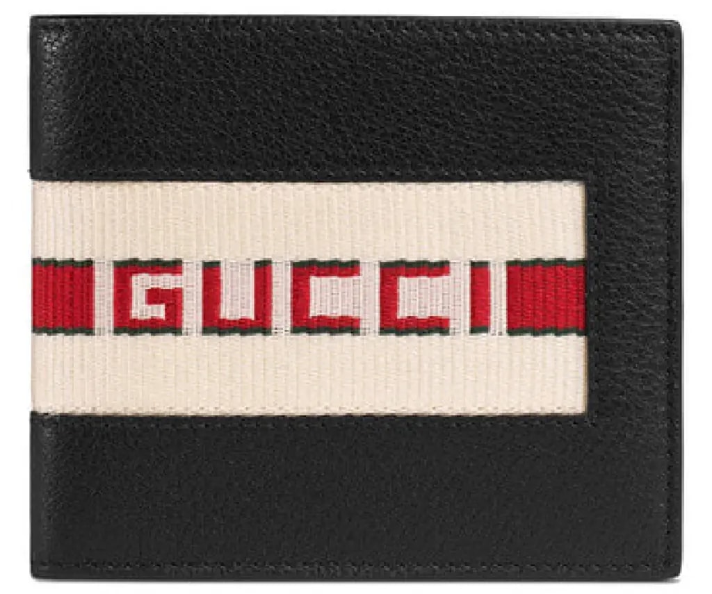 Ví Gucci Logo Stripe Leather 'Black' 408826-CWGRN-1094 Ví Gucci Logo Stripe Leather 'Black' 408826-CWGRN-1094