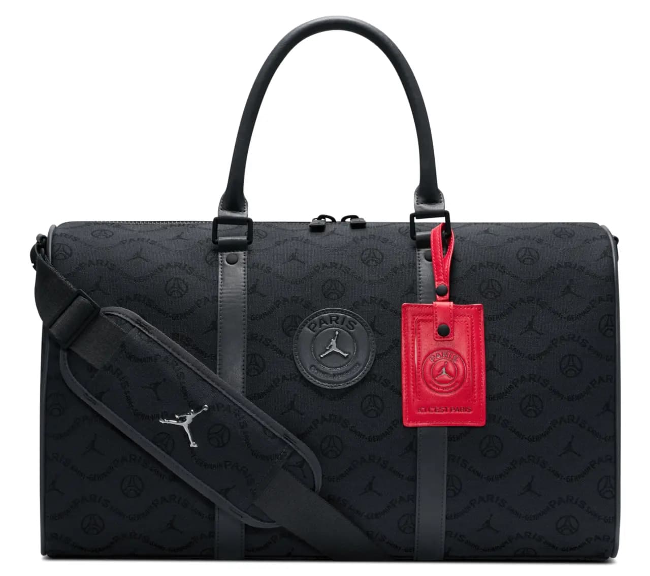 Túi Nike Air Jordan x Paris Saint-Germain Monogram Duffel Bag 'Black' IQ3208-060 Túi Nike Air Jordan x Paris Saint-Germain Monogram Duffel Bag 'Black' IQ3208-060
