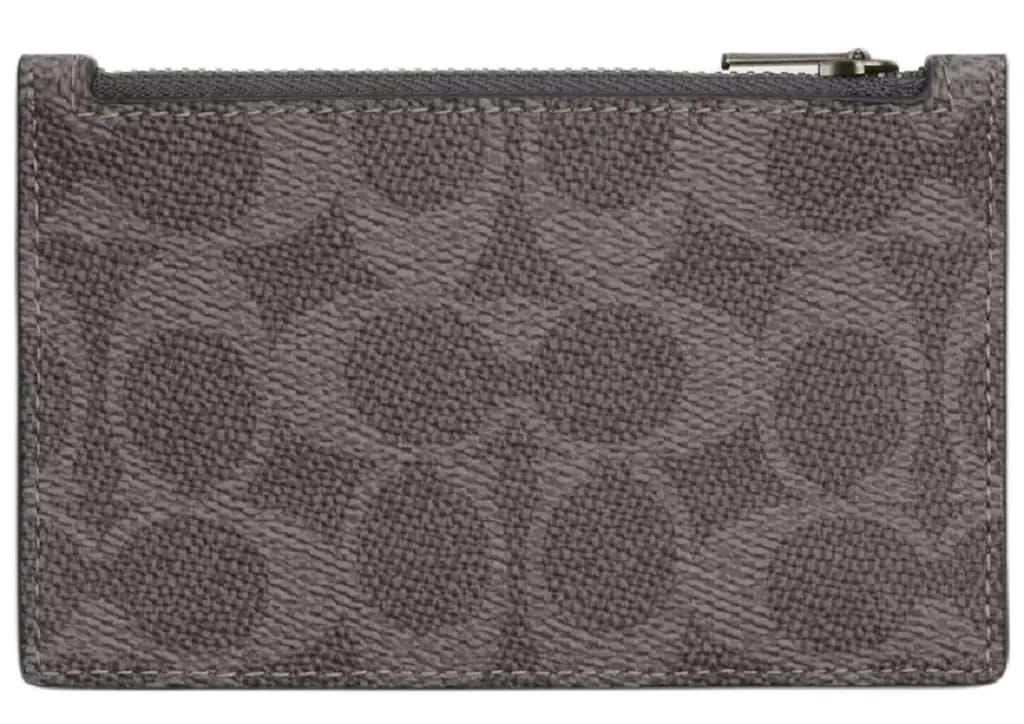 Ví Coach Zip Card Case 'Charcoal' CV764-QBYFT Ví Coach Zip Card Case 'Charcoal' CV764-QBYFT