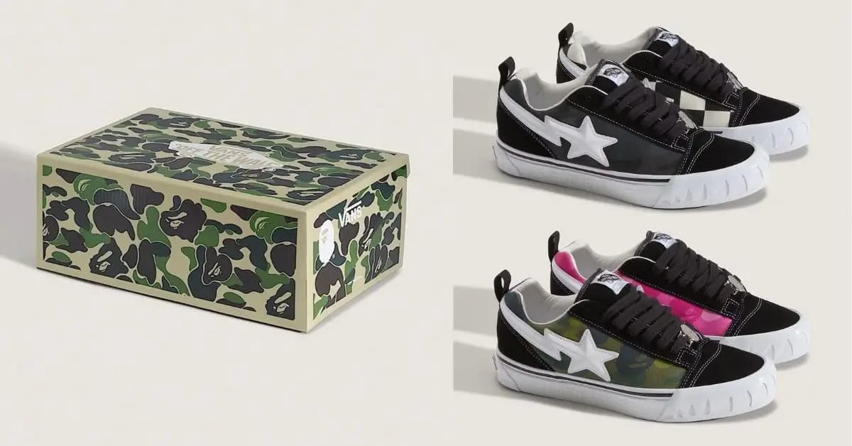 Vans Knu Skool kết hợp BAPE trong bộ đôi phối màu Camo mới Vans Knu Skool kết hợp BAPE trong bộ đôi phối màu Camo mới