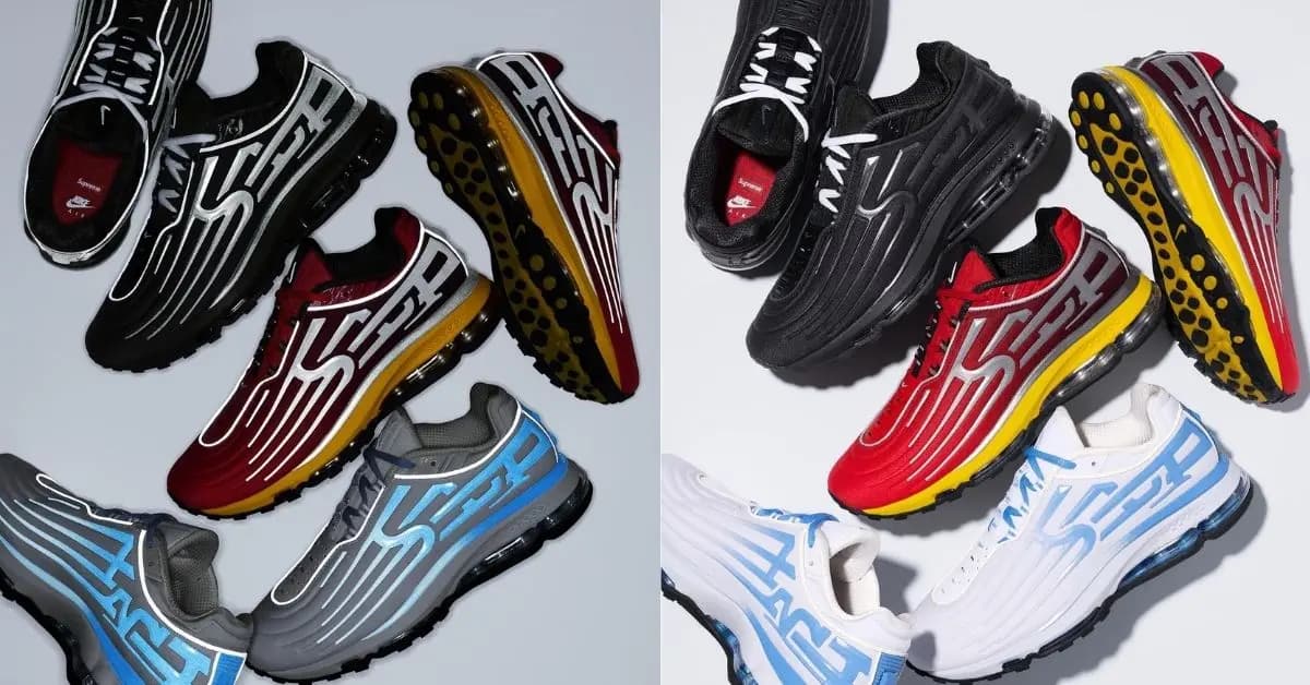 Supreme x Nike Air Max 2001 “Air Ecstasy” lộ diện với 3 phối màu Supreme x Nike Air Max 2001 “Air Ecstasy” lộ diện với 3 phối màu
