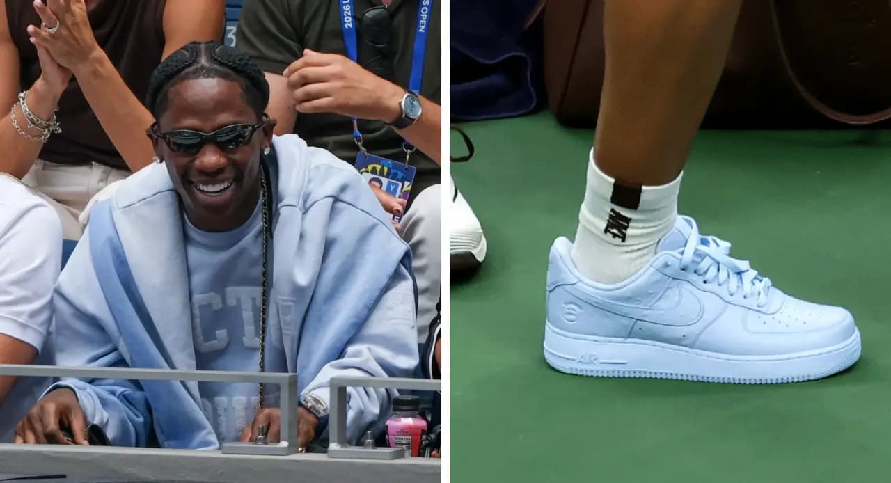 Travis Scott hé lộ mẫu Air Force 1 phối màu Ice Blue Travis Scott hé lộ mẫu Air Force 1 phối màu Ice Blue