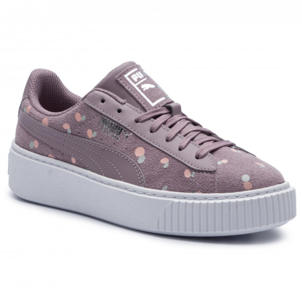 Giày Puma Suede Platform Dots Jr 'Eldberry Peach Bu' 368991-01 - Hình ảnh 2