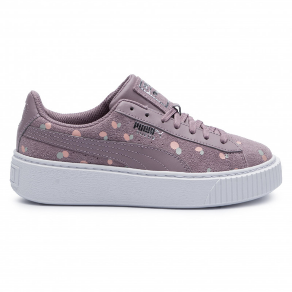 Giày Puma Suede Platform Dots Jr 'Eldberry Peach Bu' 368991-01 - Hình ảnh 3