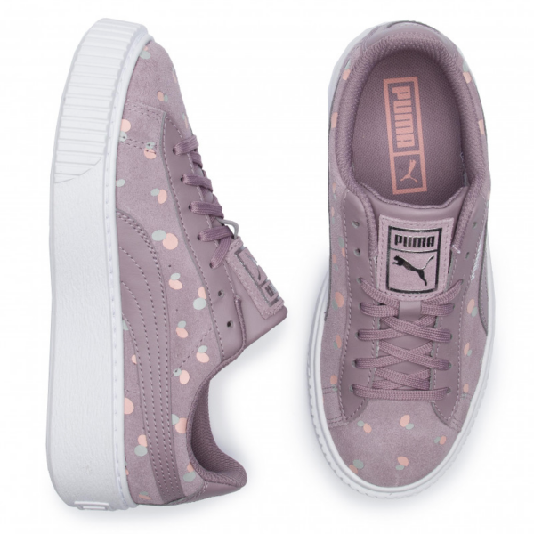 Giày Puma Suede Platform Dots Jr 'Eldberry Peach Bu' 368991-01 - Hình ảnh 6