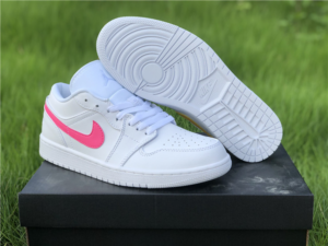 Alternative view of Giày Nike Air Jordan 1 Low GS 'White Neon' CW7035-100