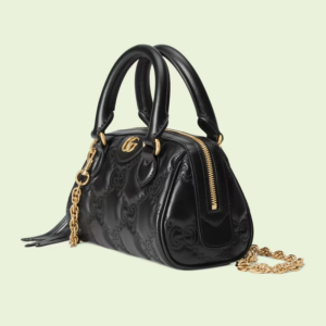 Tui Gucci GG Matelasse Leather Top Handle Bag 'Black' ‎702251-UM8HG-1046