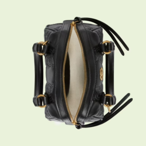 Tui Gucci GG Matelasse Leather Top Handle Bag 'Black' ‎702251-UM8HG-1046