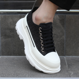 Alternative view of Giày Alexander McQueen Wmns Tread Slick Lace-Up 'Galaxy Black' 633902-WHW57-1027