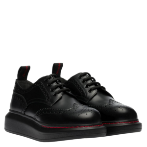 Alternative view of Giày Alexander McQueen Black Red Hybrid Sole Derby 586400-WHX51-1000