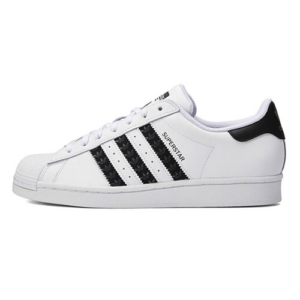 Alternative view of Giày Adidas Superstar 'Logo Stripes White Black' H68101