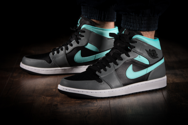 Giày Nike Air Jordan 1 Mid GS 'Grey Aqua' 554725-063 - Hình ảnh 2