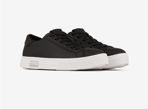 Giày Armani Exchange Low Top Leather 'Black' 11666202MH - Hình ảnh 3