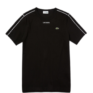 Ao Lacoste Sport Piped Cotton T-Shirt Black White TH4915-6KJ