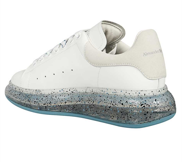 Giày Alexander McQueen Oversized Sneaker 'White Blue Splatter' 625174-WHYBB-9176 - Hình ảnh 4