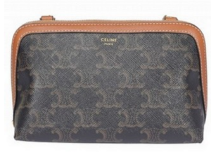 Túi Celine Clutch With Chain In Triomphe Canvas And Lambskin 10E382CBX-04LU