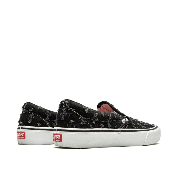 Giày Vans Supreme X Slip-On 'Black Denim' Vn0A38Dd2Dc