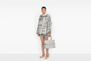 Tui Dior Medium Book Tote 'Gray Toile De Jouy Embroidery' M1296ZTDT-M932