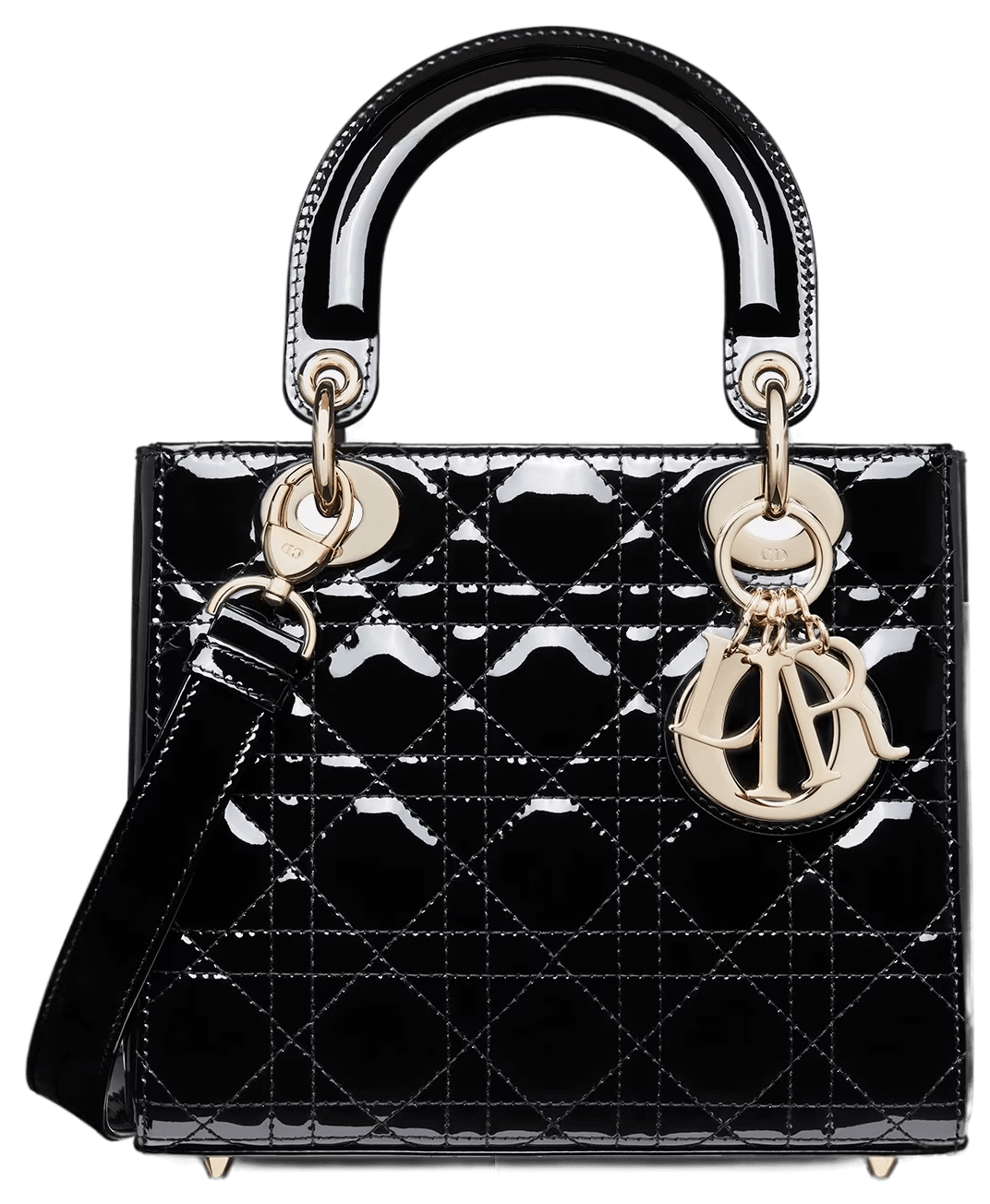 Dior Black Patent Leather Mini Lady Dior Top Handle Bag Dior  TLC