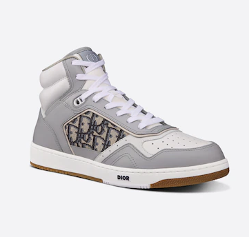 Dior GreyWhite Leather And Jacquard B27 High Top Sneakers Size 40 Dior   TLC