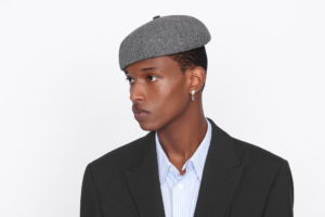 Mu Dior Beret 'Gray Prince of Wales Motif' 243C900A5633-C880