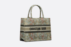 Tui Dior Medium Book Tote 'Metallic Green Brocart Embroidery' M1296ZRWG-M86E