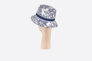 Mu Dior D-Bobby Small Brim Bucket Hat 'White Blue' 31JAR923X132-C082