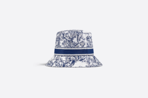 Mu Dior D-Bobby Small Brim Bucket Hat 'White Blue' 31JAR923X132-C082