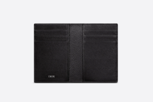 Vi Dior By Erl Bi-Fold Card Holder 'Black Grained' 2ESCH138SER-H03E
