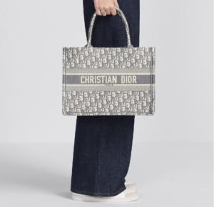 Tui Dior Book Tote Medium 'Gray Embroidery' M1296ZRIW-M932