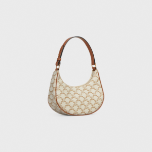 Alternative view of Túi Celine Ava Bag In Triomphe Canvas And Calfskin White 193952BZJ-01BC