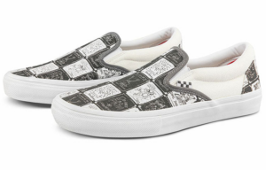 Giay Vans Slip On Skate x Daniel Johnston 'Black White' VN0A5FCAAO7