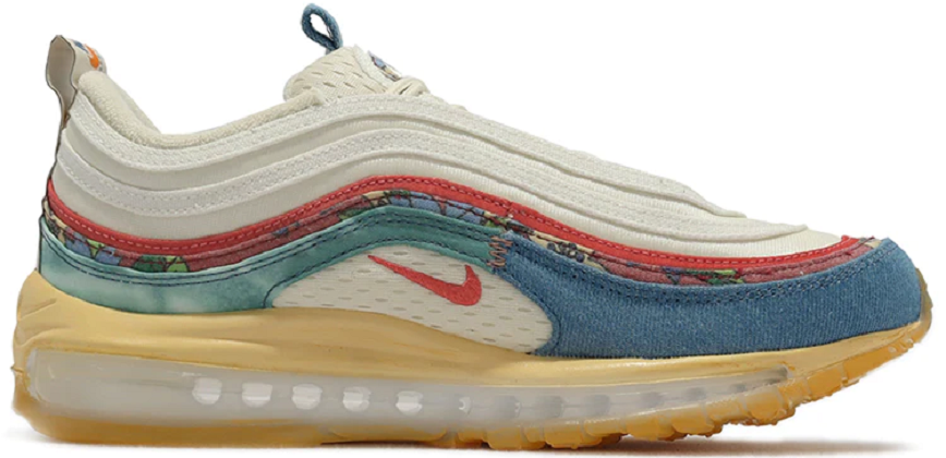 Giày Nike Air Max 97 'Coconut Milk Fossil Denim Red' DV1486-162