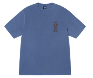 Ao Stussy x Our Legacy Work Shop Surf Skull Pigment Dyed Tee 'Indigo'