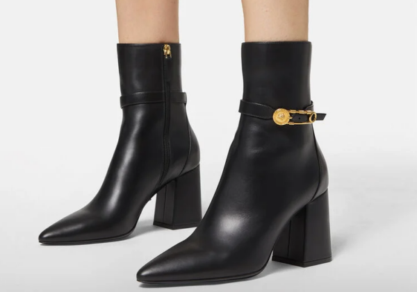 Giày Versace Safety Pin Ankle Boots Black 1003305-DVT2P-1B00V - Hình ảnh 2