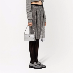 Tui Prada Brushed Cleo Shoulder Bag 'Silver' 1BC155-2D0F-F0118-V-OSM